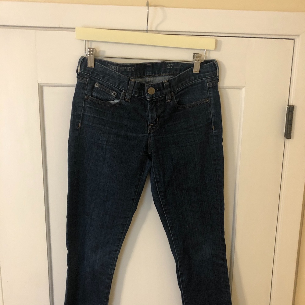 J. Crew dark wash straight legged jeans